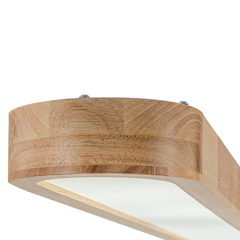 Wood-Look Oval LED Ceiling Light With Dimmable Remote 95cm Modern Kitchen And Living Room | Temsk