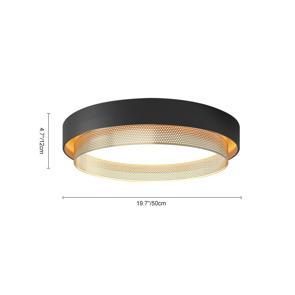 Rund hul LED-loftslampe 30W 50 cm hvid eller sort til stue og badeværelse | Temsk