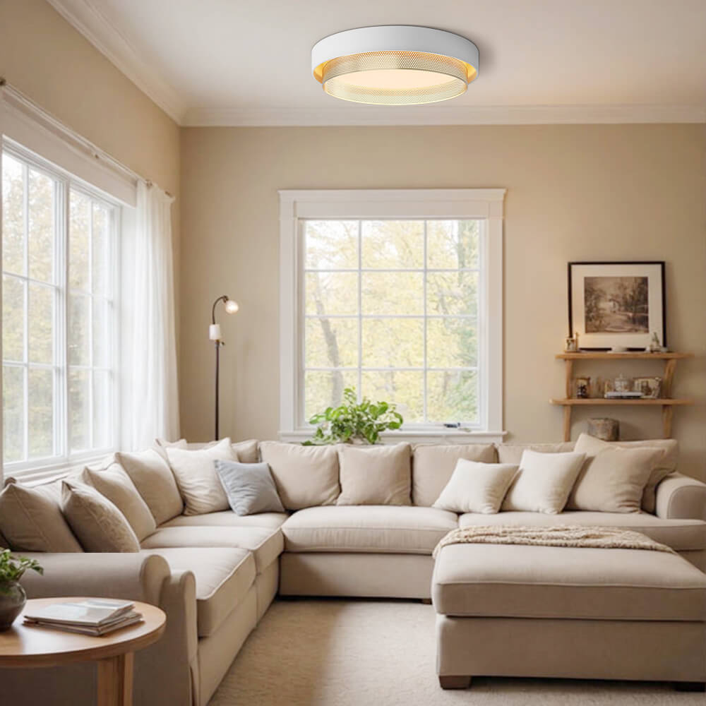 Rund hul LED-loftslampe 30W 50 cm hvid eller sort til stue og badeværelse | Temsk