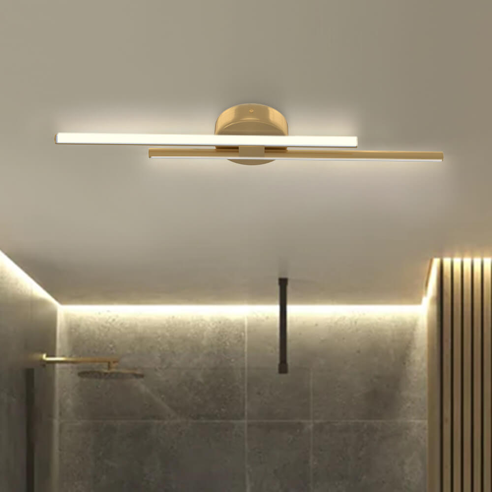 Ceiling LED Strip Light 12W Cool White Black Nickel Brass Finish 60-80cm | Temsk