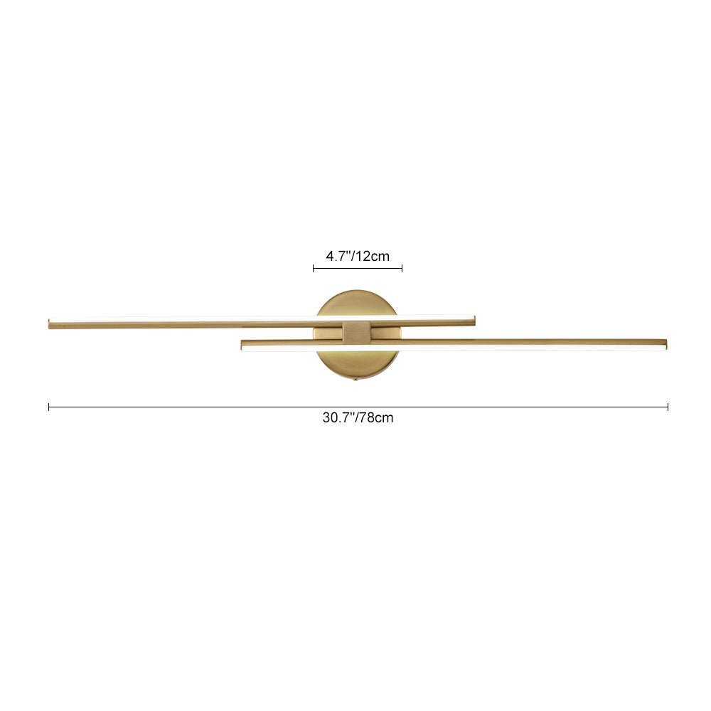 Ceiling LED Strip Light 12W Cool White Black Nickel Brass Finish 60-80cm | Temsk
