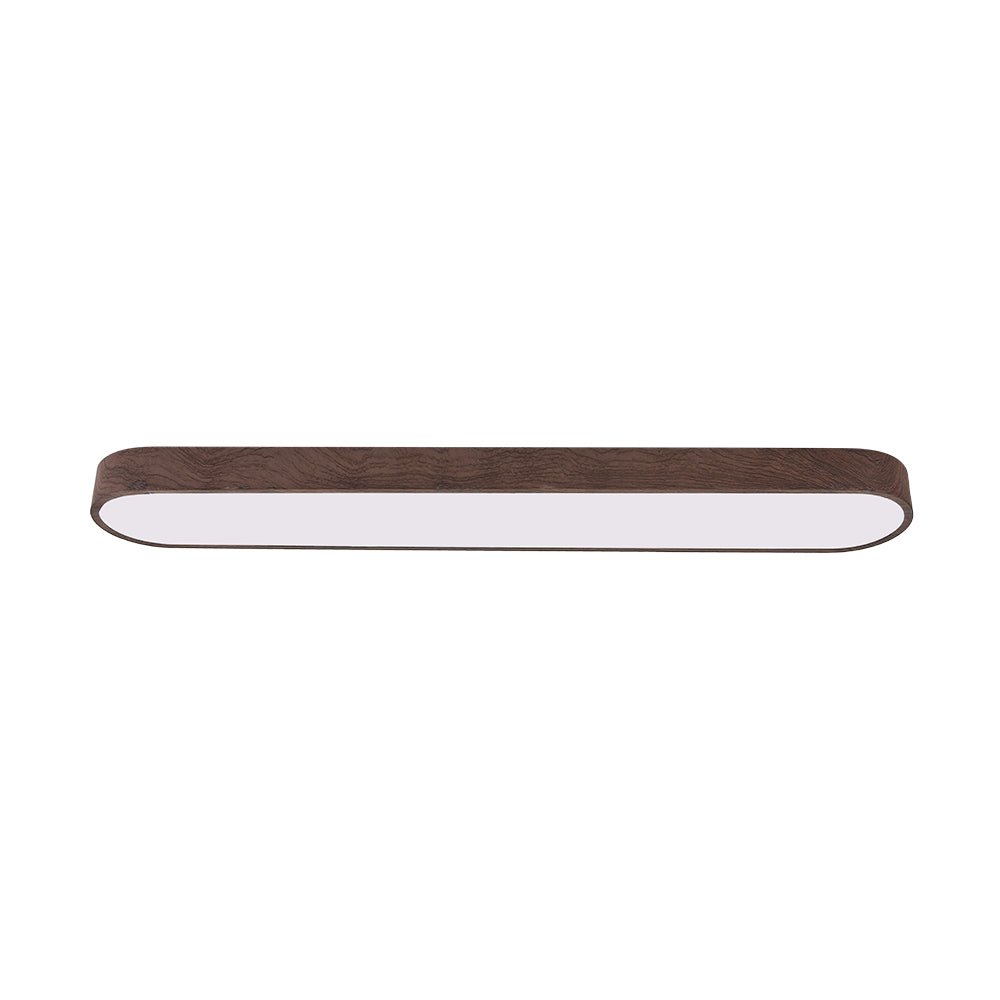 Lampada da soffitto ovale con finitura effetto venatura del legno, struttura in metallo, 65-90 cm, luce calda o fredda | Temsk