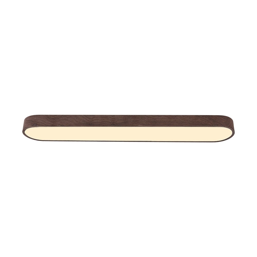 Lampada da soffitto ovale con finitura effetto venatura del legno, struttura in metallo, 65-90 cm, luce calda o fredda | Temsk