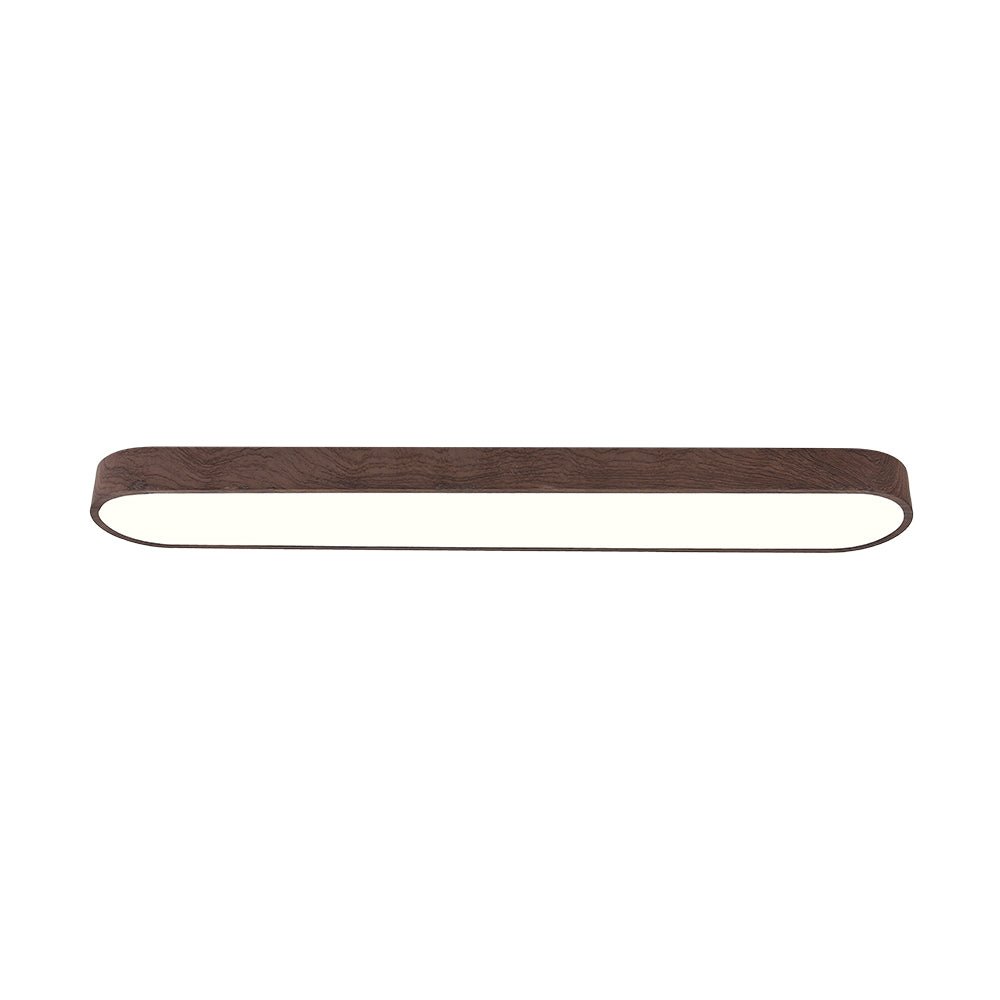 Lampada da soffitto ovale con finitura effetto venatura del legno, struttura in metallo, 65-90 cm, luce calda o fredda | Temsk