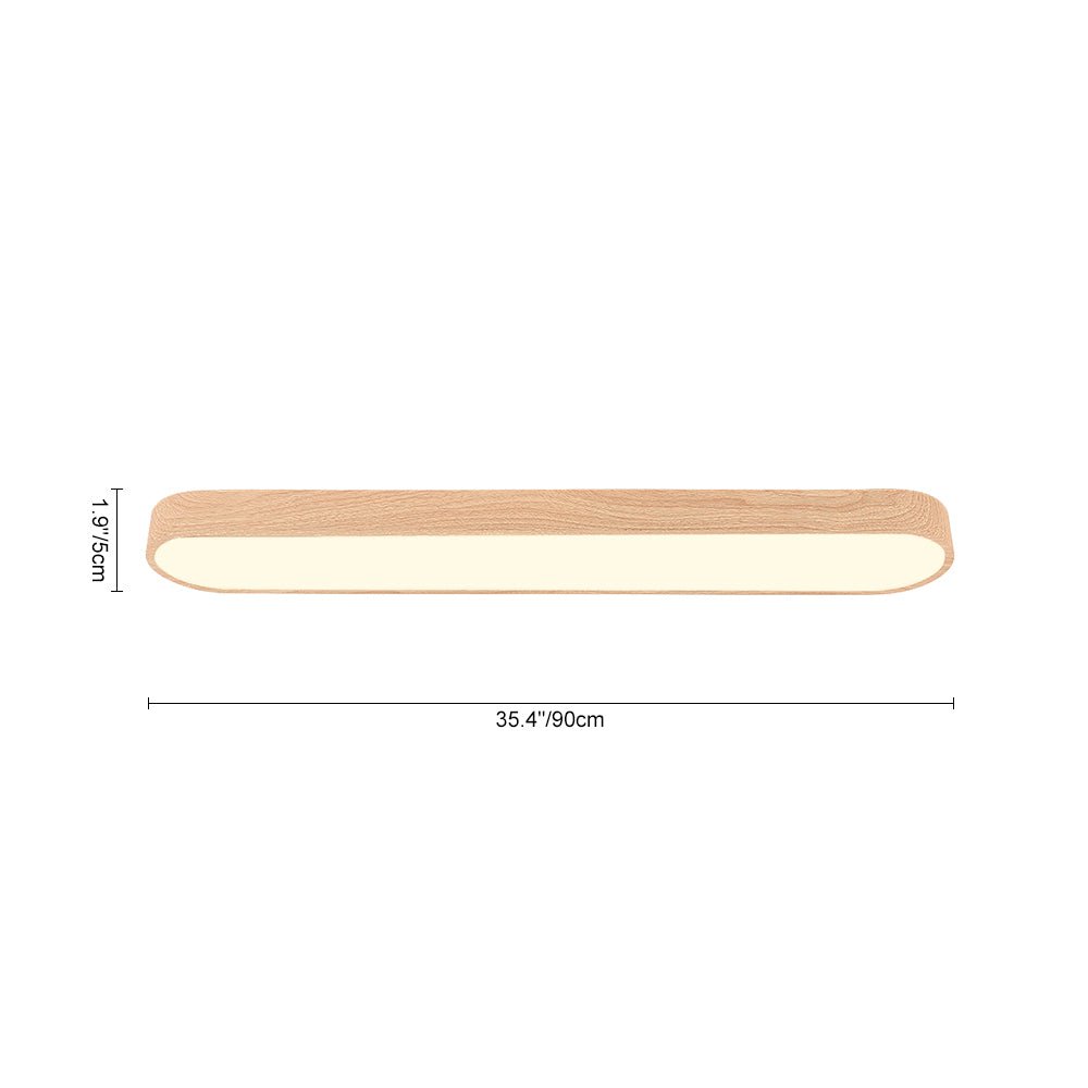 Lampada da soffitto ovale con finitura effetto venatura del legno, struttura in metallo, 65-90 cm, luce calda o fredda | Temsk
