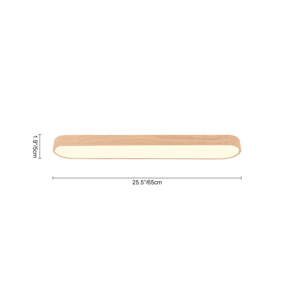 Lampada da soffitto ovale con finitura effetto venatura del legno, struttura in metallo, 65-90 cm, luce calda o fredda | Temsk