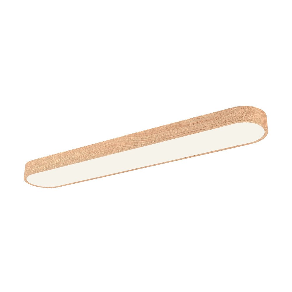 Lampada da soffitto ovale con finitura effetto venatura del legno, struttura in metallo, 65-90 cm, luce calda o fredda | Temsk