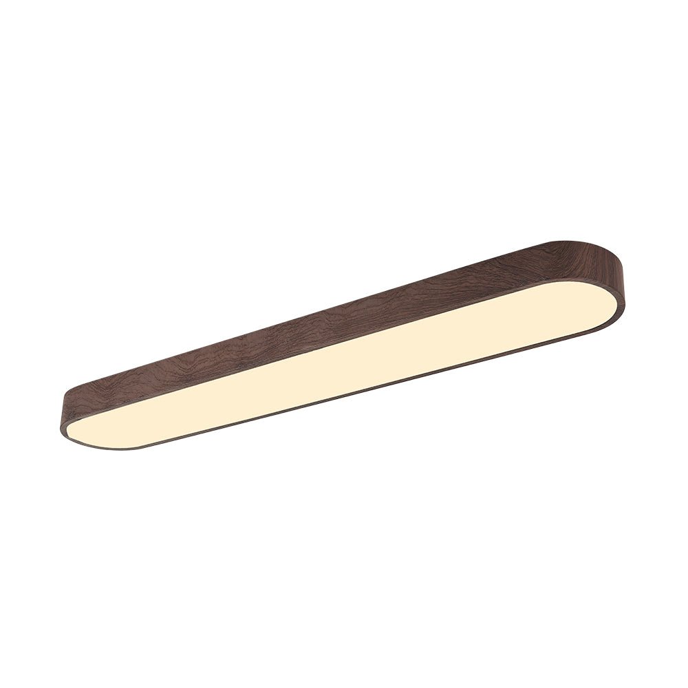 Lampada da soffitto ovale con finitura effetto venatura del legno, struttura in metallo, 65-90 cm, luce calda o fredda | Temsk