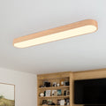 Lampada da soffitto ovale con finitura effetto venatura del legno, struttura in metallo, 65-90 cm, luce calda o fredda | Temsk