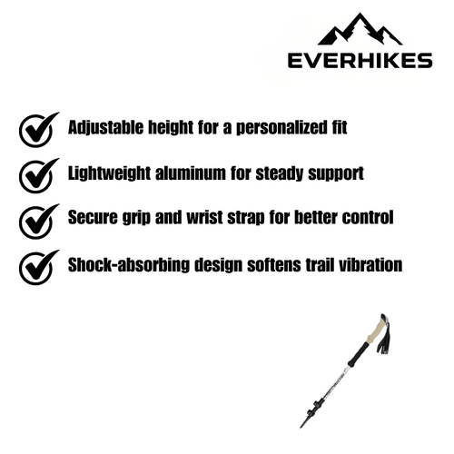 Featherweight Shock-Absorbing Trekking Pole With Adjustable Shaft For Smooth Descents On Rough Trails | Temsk
