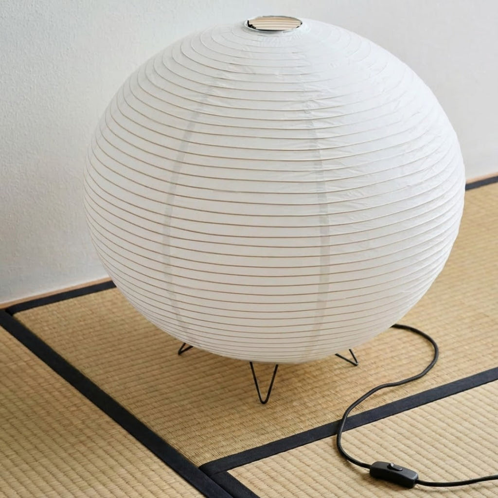 Rice Paper Table Lamp With Spherical Shade For Desks | Temsk