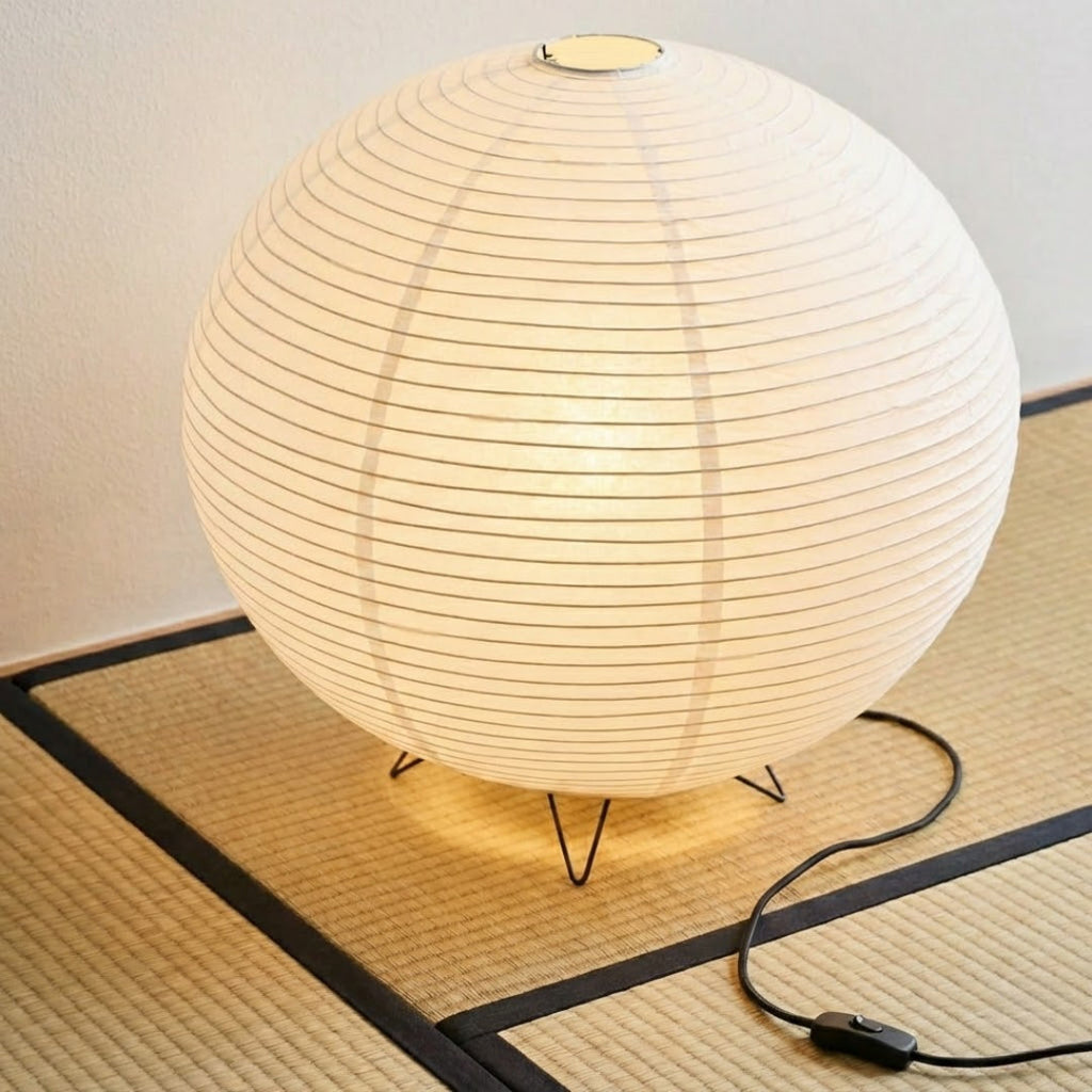 Rice Paper Table Lamp With Spherical Shade For Desks | Temsk