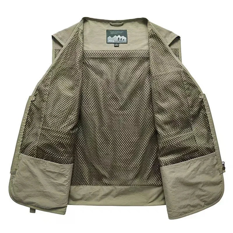 Utility Vest, Lightweight Mesh Multi-Pocket Outdoor Vest
