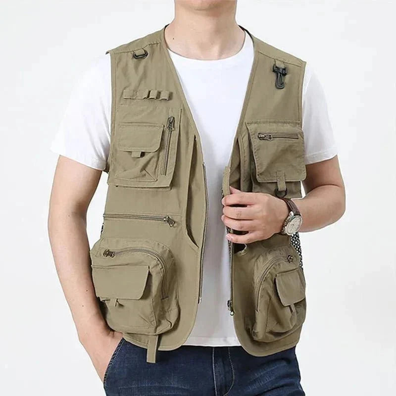 Utility Vest, Lightweight Mesh Multi-Pocket Outdoor Vest