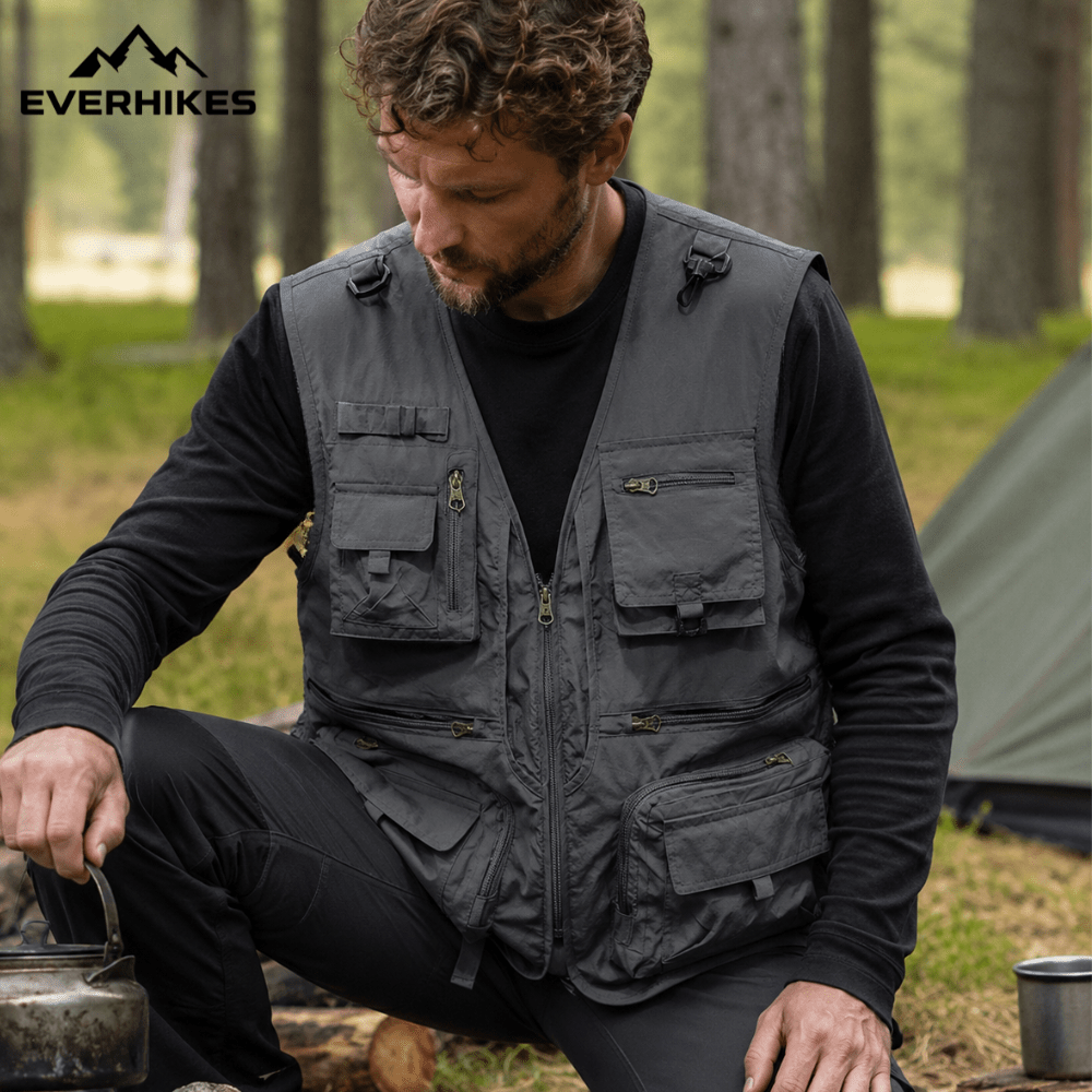 Utility Vest, Lightweight Mesh Multi-Pocket Outdoor Vest
