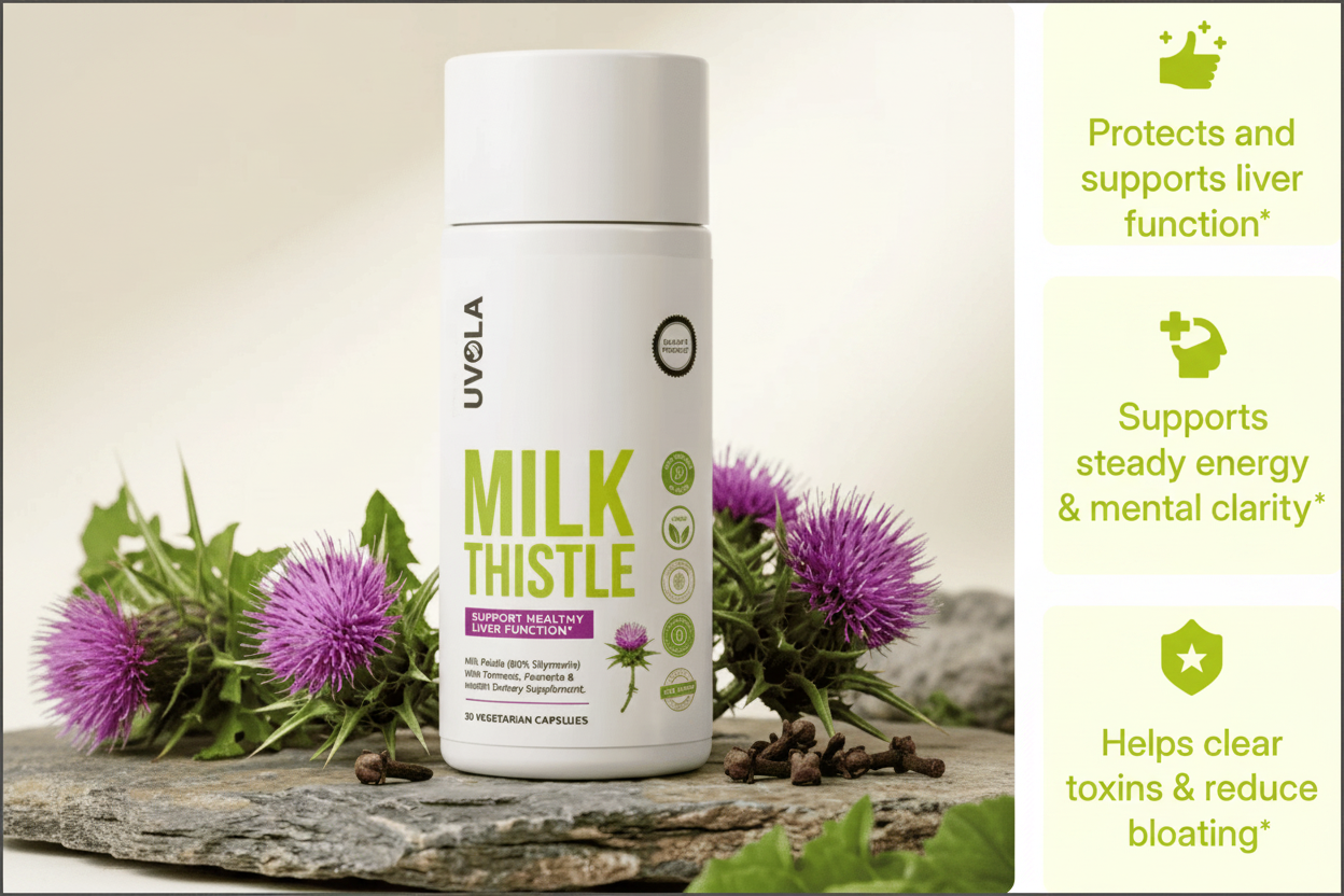 Milk Thistle Capsules for Liver Support, Digestion & Energy | Temsk