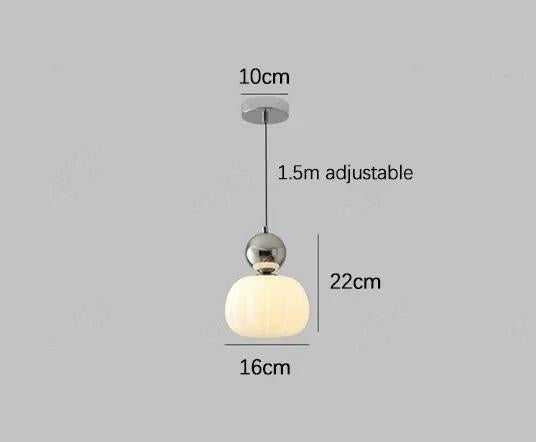 Nordisch inspirierte Kürbis-Pendelleuchte mit moderner LED-Deckenbeleuchtung | Temsk