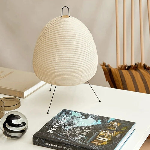 Hikari Temsk Japanese Rice Paper LED Table Lamp For Bedroom
