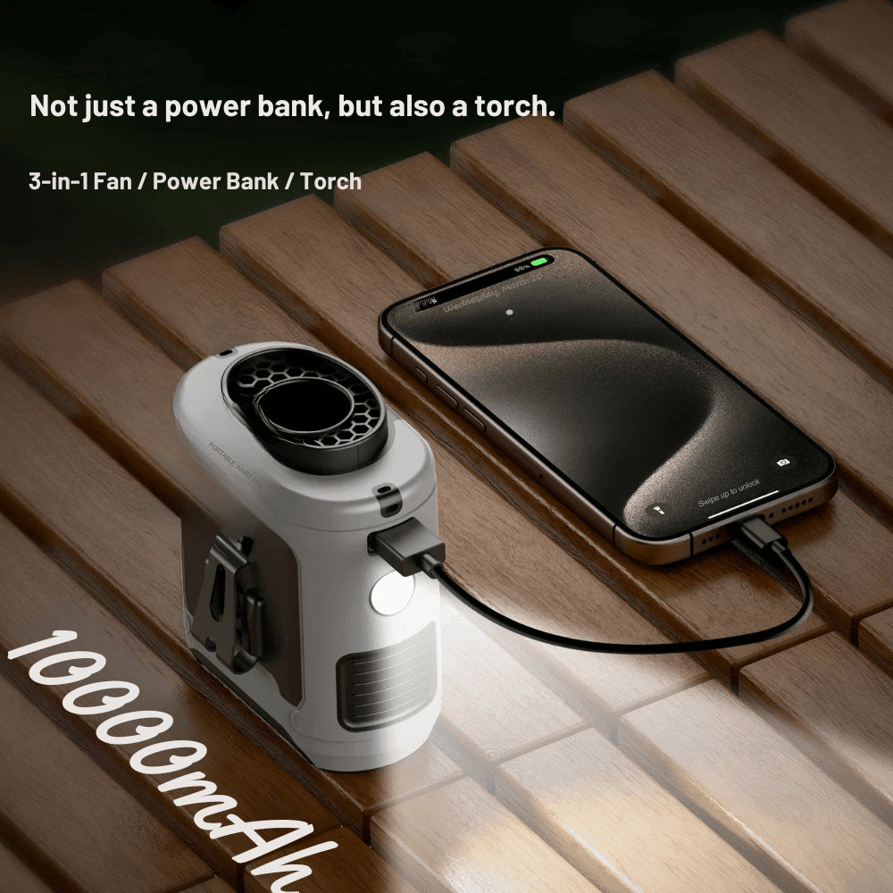 Waist Fan, Rechargeable Water-Resistant Outdoor Fan