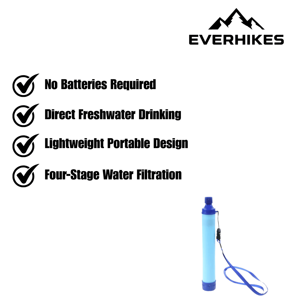 Water Filter Straw, Lightweight Portable for Hiking, Camping