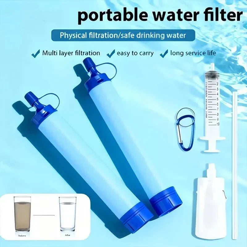 Water Filter Straw, Lightweight Portable for Hiking, Camping