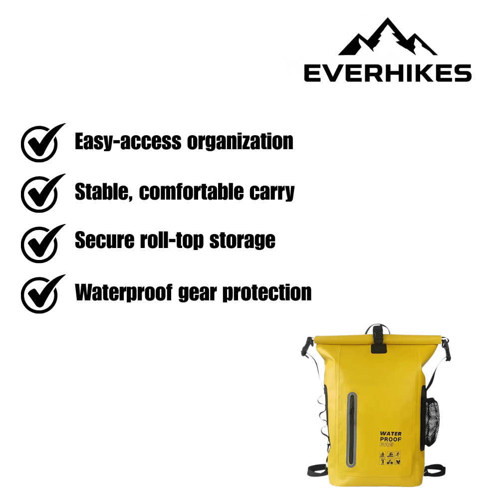 Waterproof Hiking Backpack – 25L PVC Roll-Top Day Pack | Temsk