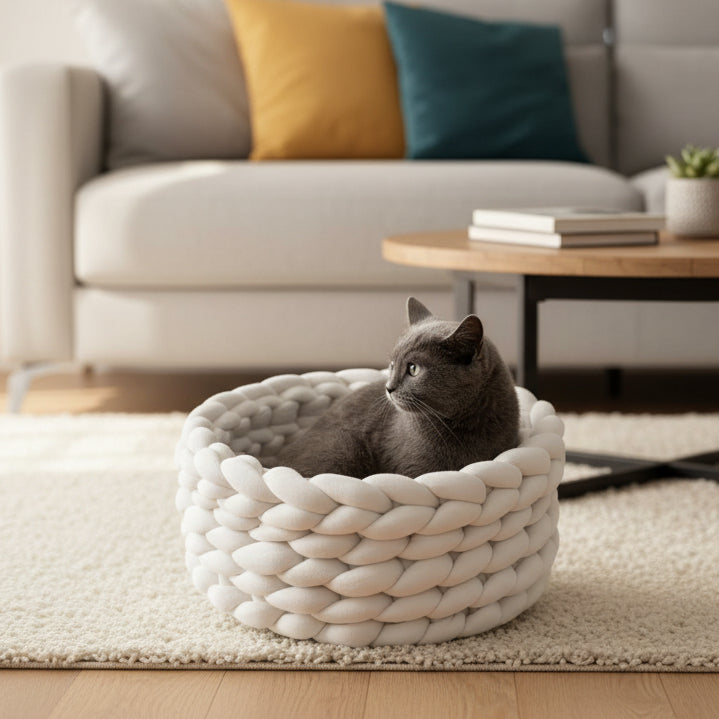 Woolhaven Pet Nest Soft Wool Basket With Raised Edge Support | Temsk