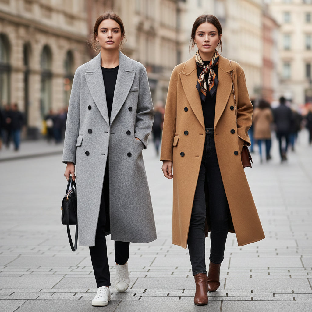 Damen-Kapuzenmantel mit Gürtel im Longline-Stil, wasserabweisend | Temsk