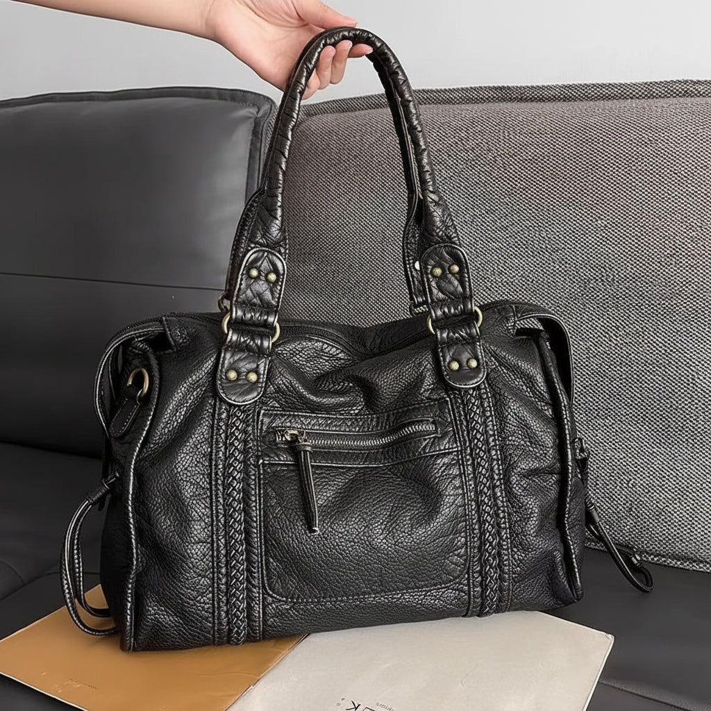 Damen-Große Handtasche mit verstellbarem Riemen im Retro-Look | Temsk