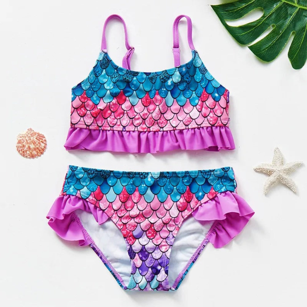 Bikini-Set mit Blumenrüschen für Kinder-Bademode-Kollektion | Temsk