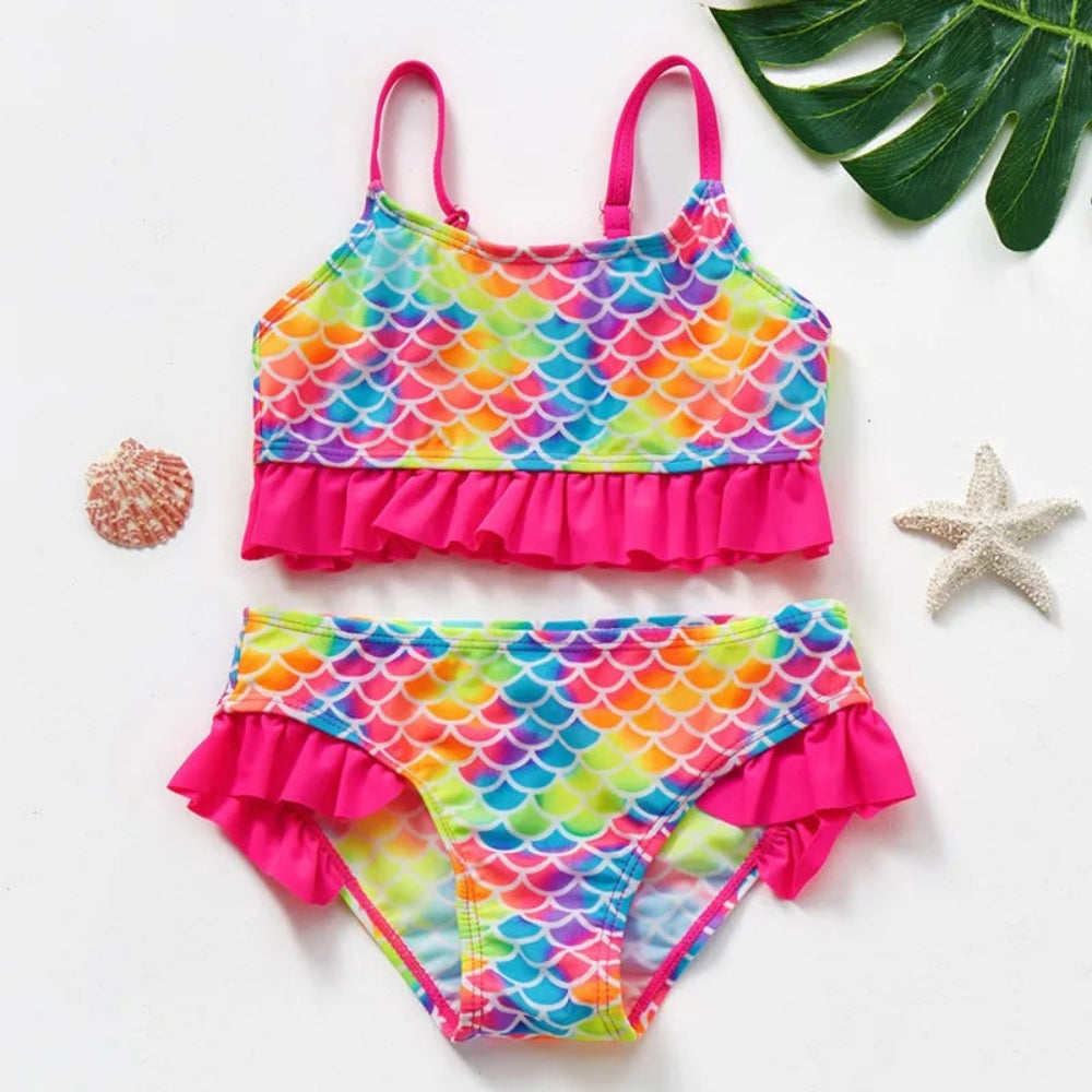 Bikini-Set mit Blumenrüschen für Kinder-Bademode-Kollektion | Temsk