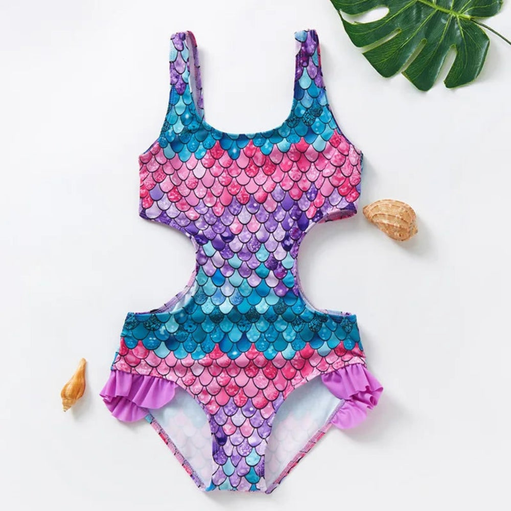 Bikini-Set mit Blumenrüschen für Kinder-Bademode-Kollektion | Temsk