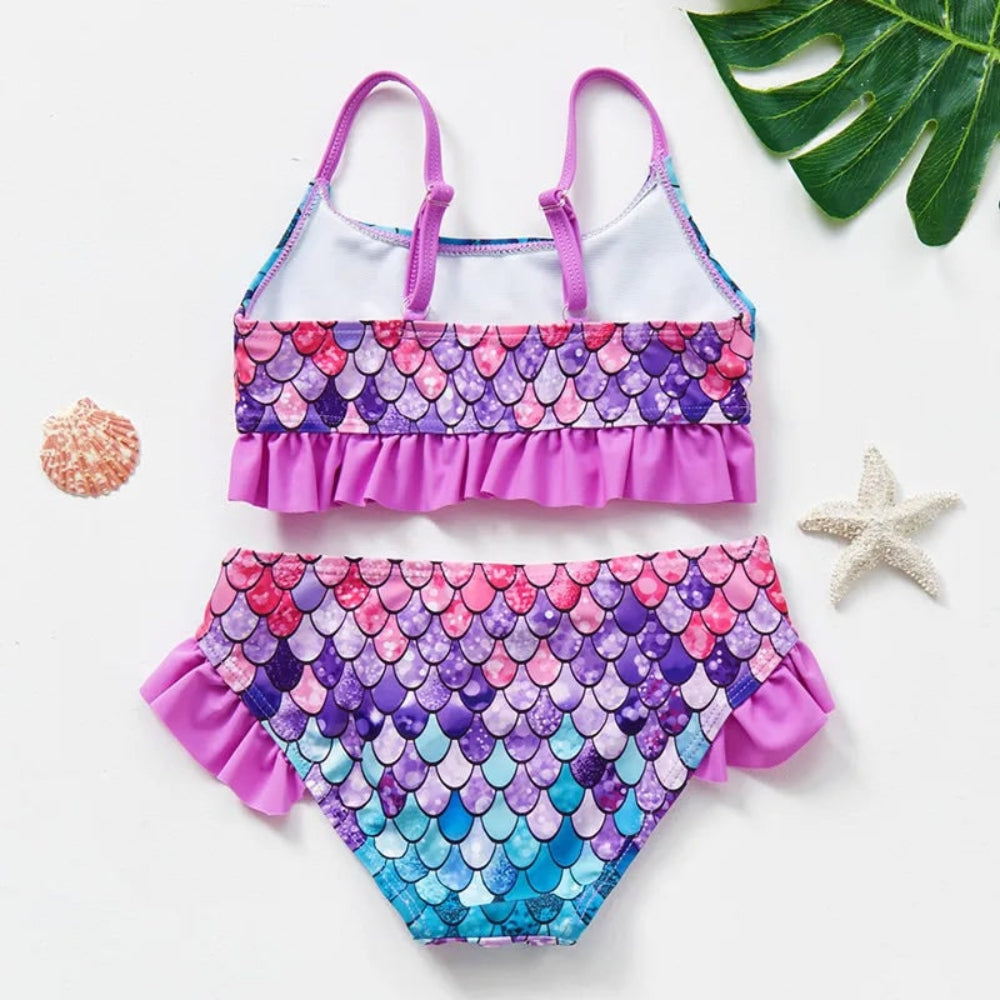 Bikini-Set mit Blumenrüschen für Kinder-Bademode-Kollektion | Temsk