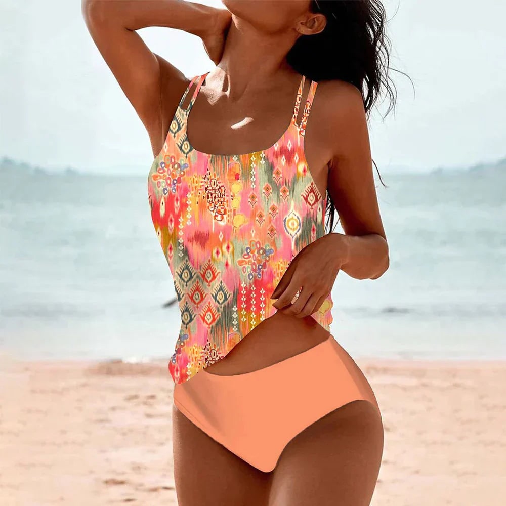 Damen Tankini-Badeanzug-Set mit passendem Bikinihöschen | Temsk