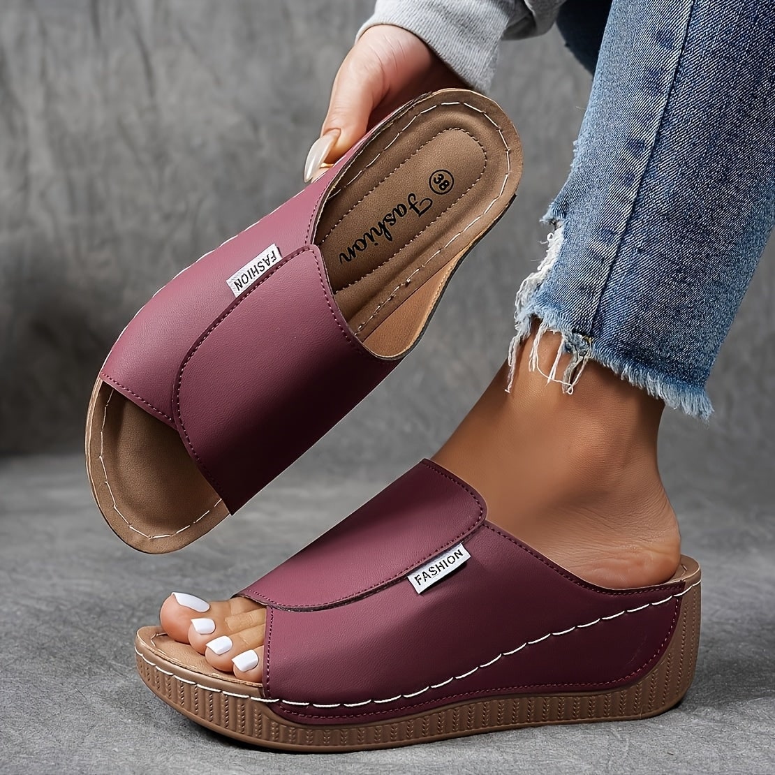 Espadrille-Sandalen für Damen mit Keilsohle für den täglichen Gebrauch | Temsk