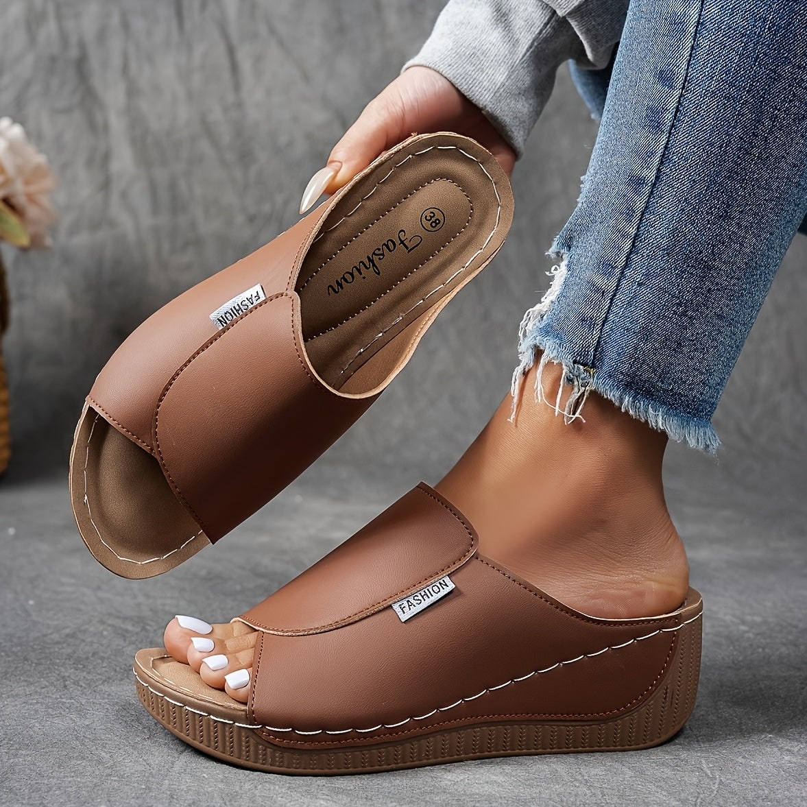 Espadrille-Sandalen für Damen mit Keilsohle für den täglichen Gebrauch | Temsk