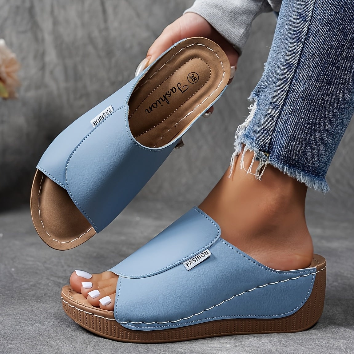 Espadrille-Sandalen für Damen mit Keilsohle für den täglichen Gebrauch | Temsk