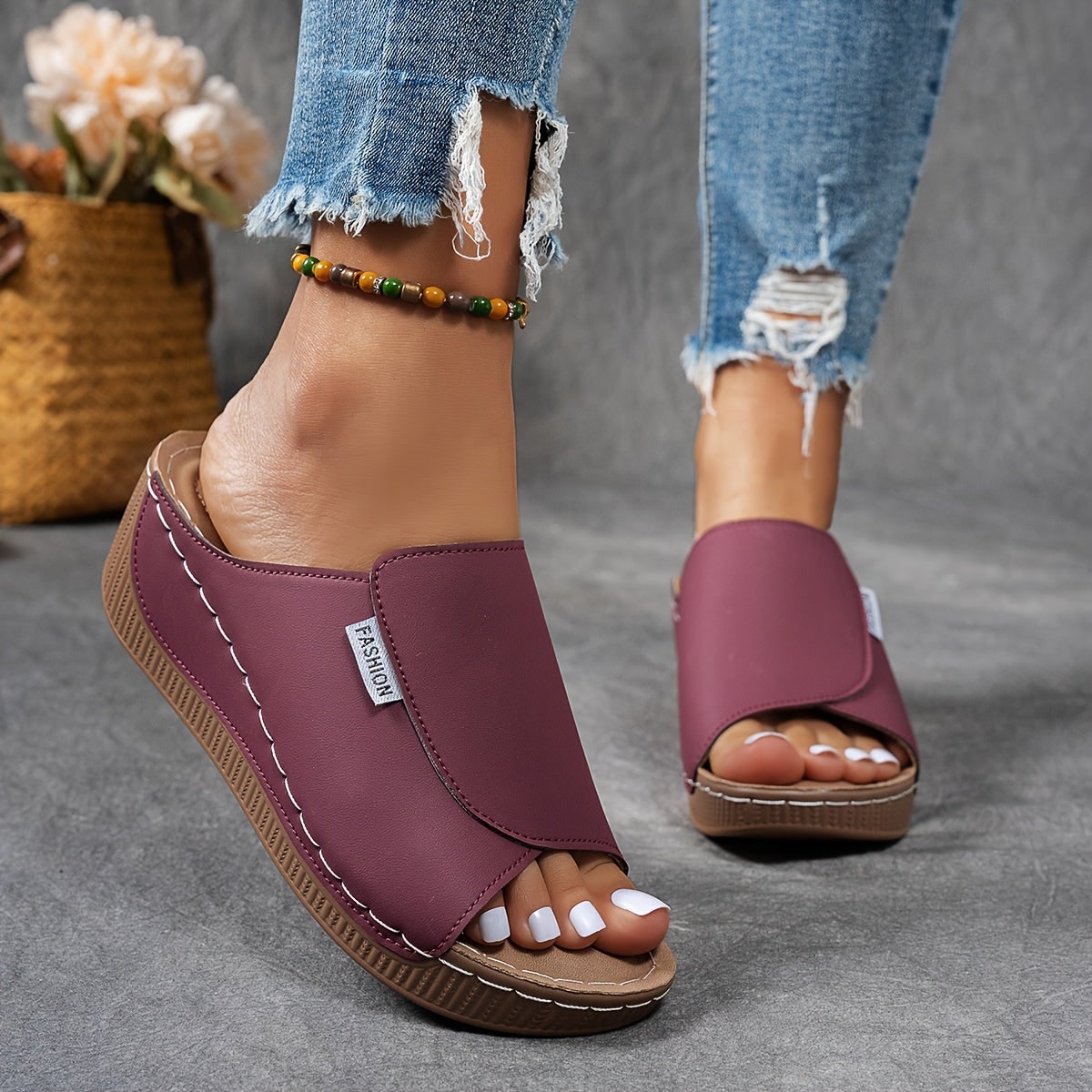 Espadrille-Sandalen für Damen mit Keilsohle für den täglichen Gebrauch | Temsk