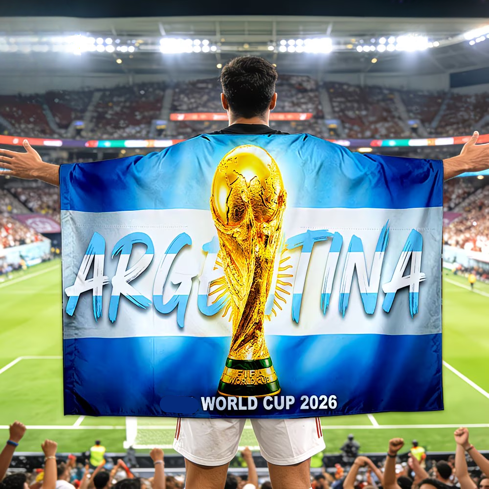 Argentinien WM-Flaggenbanner Fan-Cape für Fußballfans | Temsk