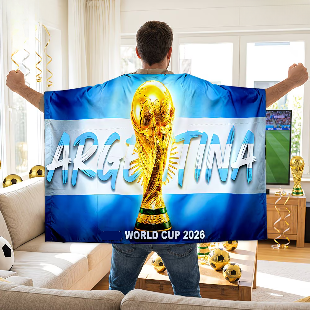 Argentinien WM-Flaggenbanner Fan-Cape für Fußballfans | Temsk