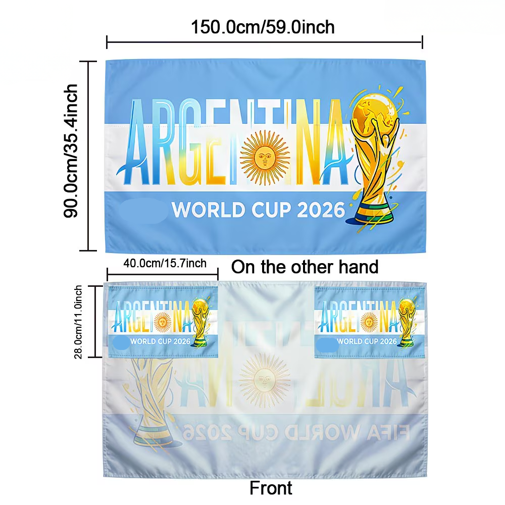 Argentinien WM-Flaggenbanner für Fußballfans, perfekt für Spiele | Temsk