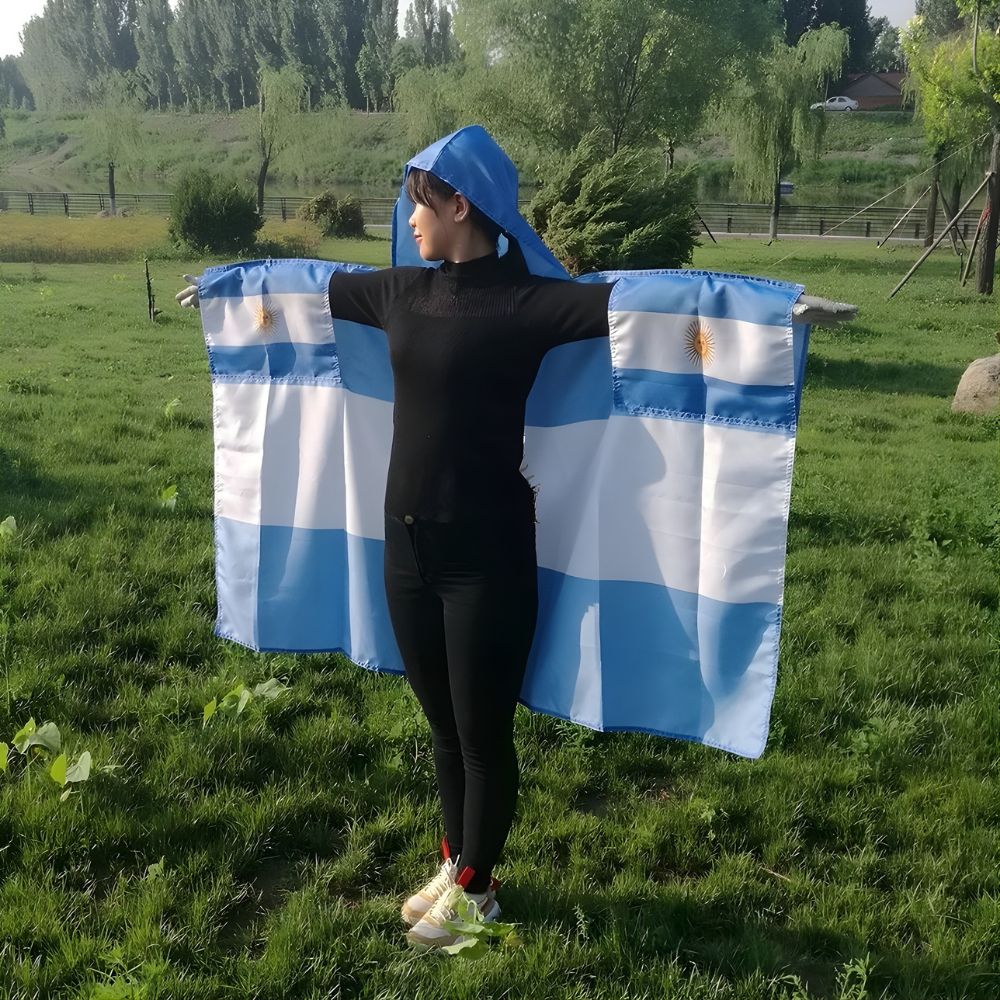 Argentinien WM-Flaggen-Kapuze-Cape für Spieltag-Stolz | Temsk