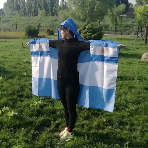 Capa com Capuz da Bandeira da Argentina para a Taça do Mundo, para Orgulho no Dia do Jogo | Temsk