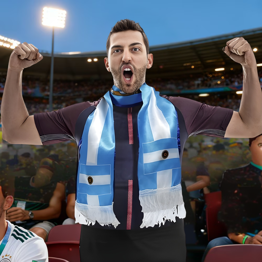 Weltmeisterschaft Accessoire mit Argentinien Flagge doppelseitiger Fußballschal | Temsk