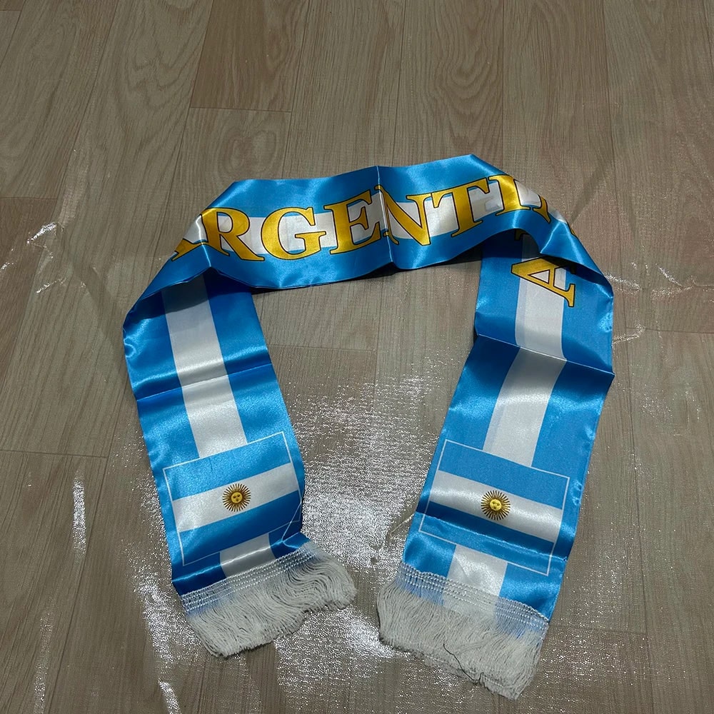 Weltmeisterschaft Accessoire mit Argentinien Flagge doppelseitiger Fußballschal | Temsk