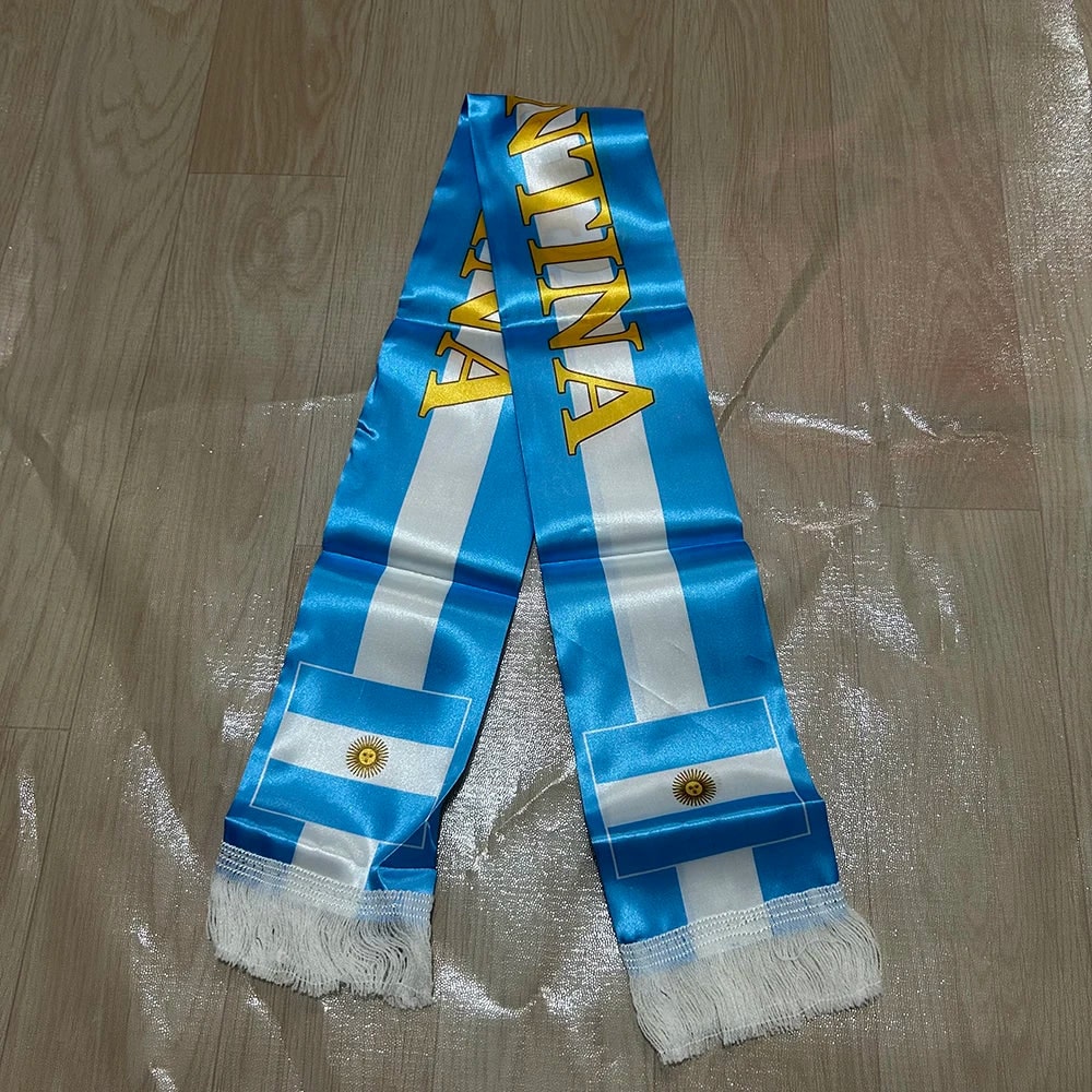 Weltmeisterschaft Accessoire mit Argentinien Flagge doppelseitiger Fußballschal | Temsk