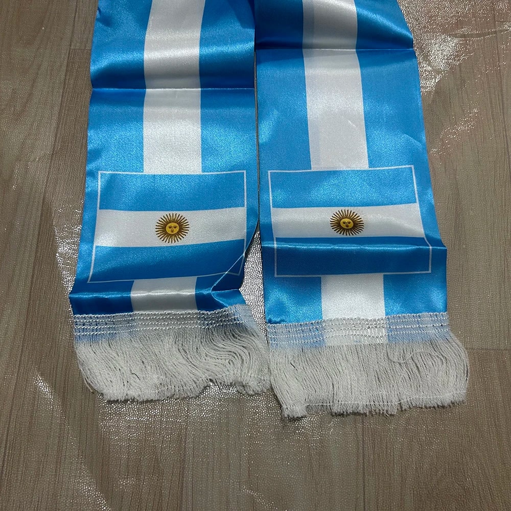 Weltmeisterschaft Accessoire mit Argentinien Flagge doppelseitiger Fußballschal | Temsk