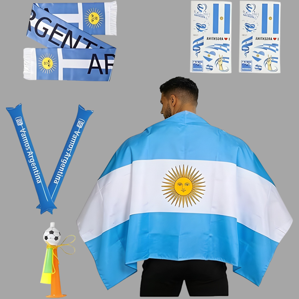 Argentinien Flaggen-Schal und Thunder Sticks für Weltmeisterschaft Fans | Temsk