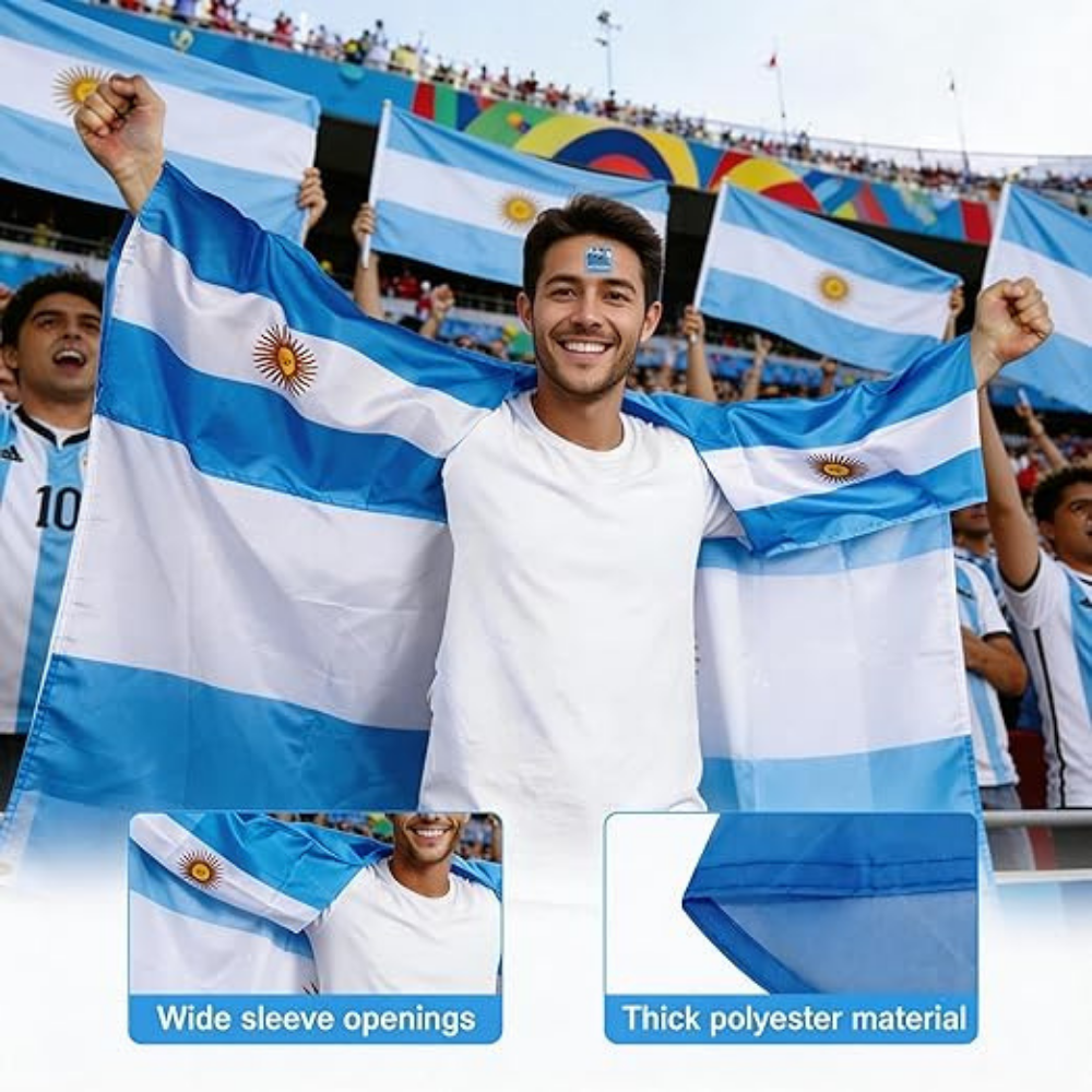 Argentinien Flaggen-Schal und Thunder Sticks für Weltmeisterschaft Fans | Temsk