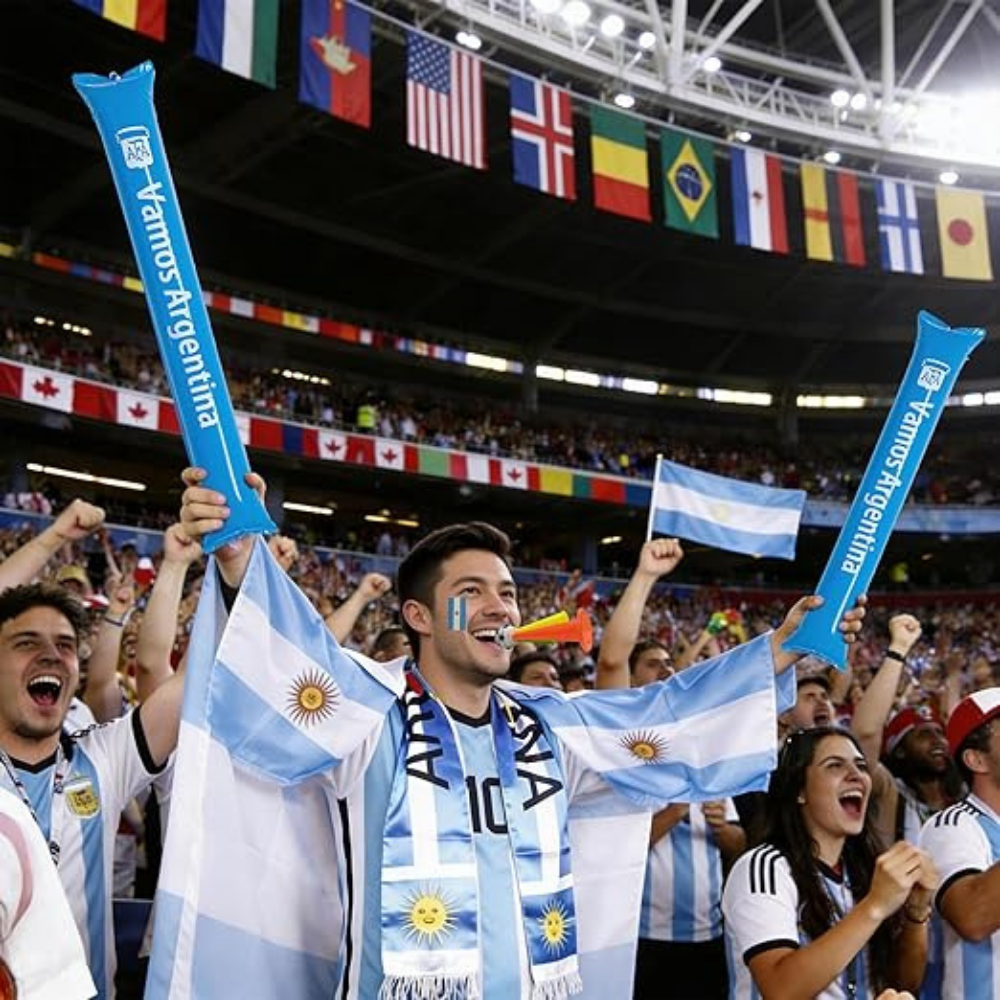 Argentinien Flaggen-Schal und Thunder Sticks für Weltmeisterschaft Fans | Temsk